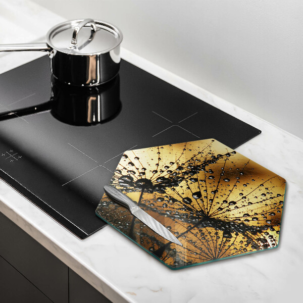 Üveg vágódeszka Harmat és pitypang