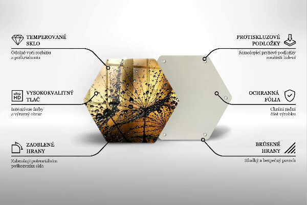 Üveg vágódeszka Harmat és pitypang