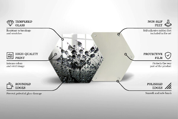 Üveg vágódeszka Pitypang és harmat