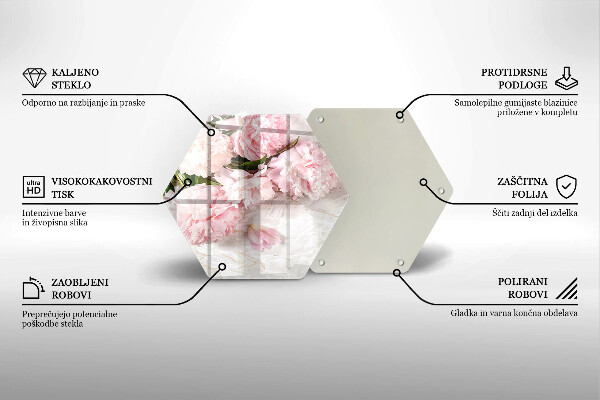 Üveg vágódeszka Finom rózsa virágok