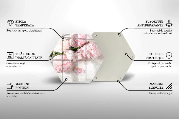 Üveg vágódeszka Finom rózsa virágok