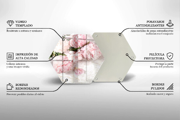 Üveg vágódeszka Finom rózsa virágok