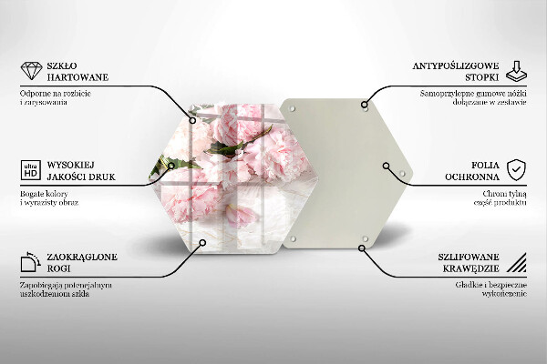 Üveg vágódeszka Finom rózsa virágok