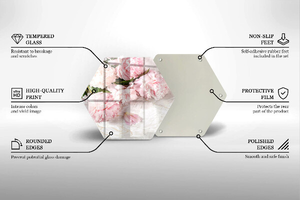 Üveg vágódeszka Finom rózsa virágok
