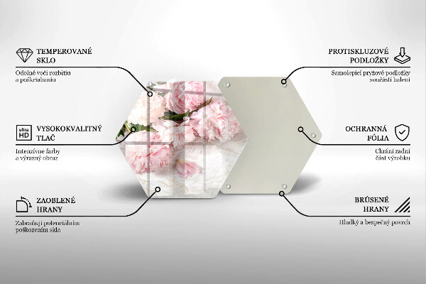 Üveg vágódeszka Finom rózsa virágok