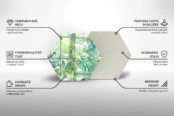 Üveg vágódeszka Akvarell boho levelek