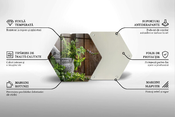 Üveg vágódeszka Gyógynövényeket és fát ültet