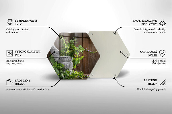 Üveg vágódeszka Gyógynövényeket és fát ültet