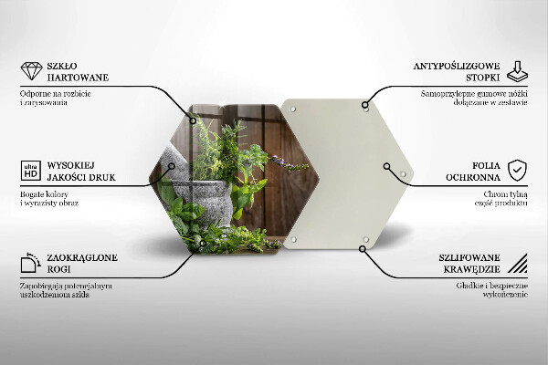 Üveg vágódeszka Gyógynövényeket és fát ültet