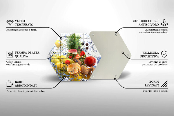 Üveg vágódeszka Lédús gyümölcs és víz