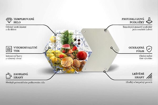 Üveg vágódeszka Lédús gyümölcs és víz