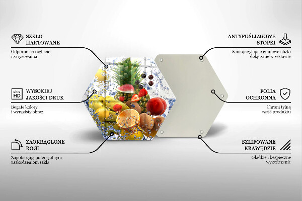 Üveg vágódeszka Lédús gyümölcs és víz