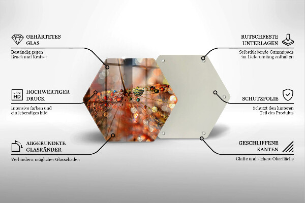 Üveg vágódeszka Nedves pitypang