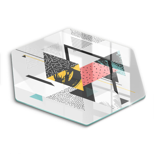 Üveg vágódeszka Absztrakt háromszögek