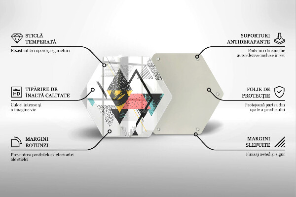 Üveg vágódeszka Absztrakt háromszögek