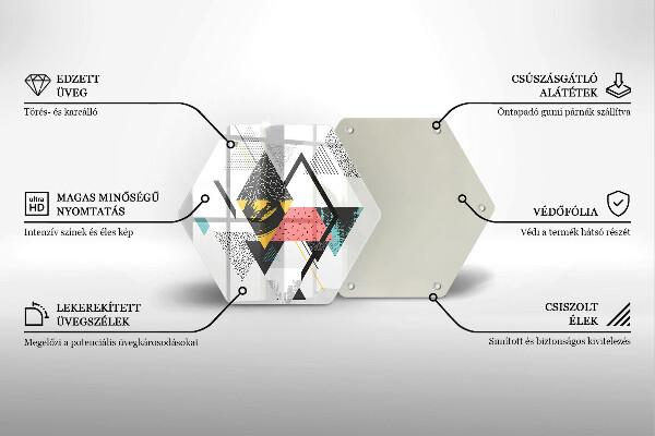 Üveg vágódeszka Absztrakt háromszögek