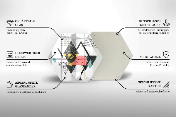 Üveg vágódeszka Absztrakt háromszögek