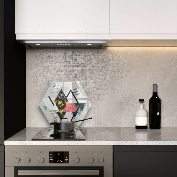 Üveg vágódeszka Absztrakt háromszögek