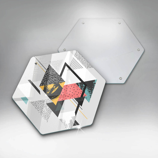 Üveg vágódeszka Absztrakt háromszögek