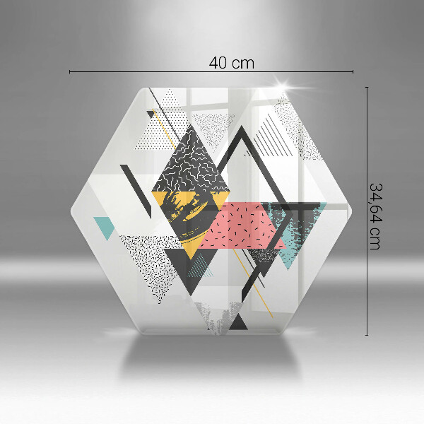 Üveg vágódeszka Absztrakt háromszögek