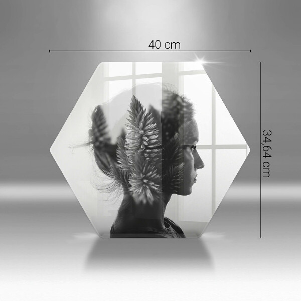 Üveg vágódeszka Nő és erdő