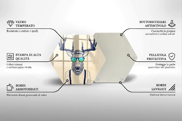 Üveg vágódeszka Szarvas ember illusztráció