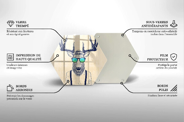 Üveg vágódeszka Szarvas ember illusztráció