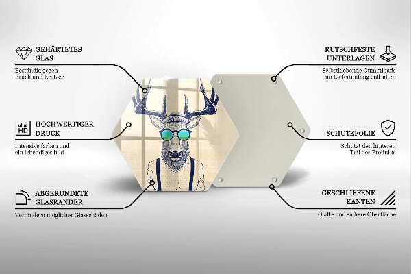 Üveg vágódeszka Szarvas ember illusztráció