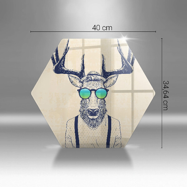 Üveg vágódeszka Szarvas ember illusztráció