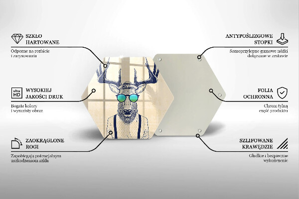 Üveg vágódeszka Szarvas ember illusztráció