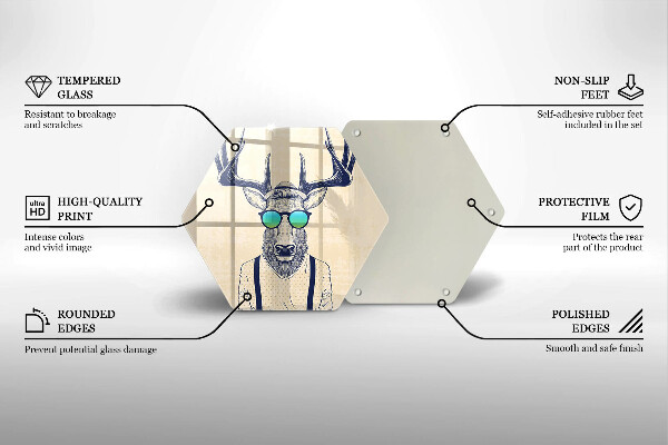 Üveg vágódeszka Szarvas ember illusztráció