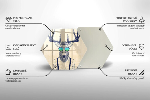 Üveg vágódeszka Szarvas ember illusztráció
