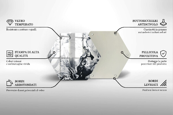 Üveg vágódeszka Tinta absztrakció