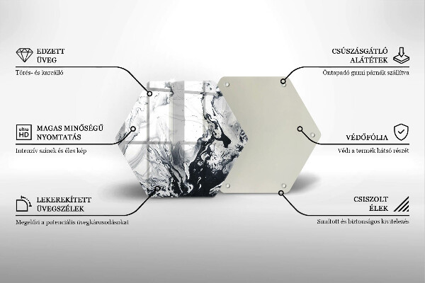 Üveg vágódeszka Tinta absztrakció