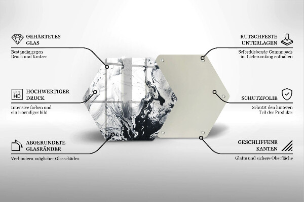Üveg vágódeszka Tinta absztrakció