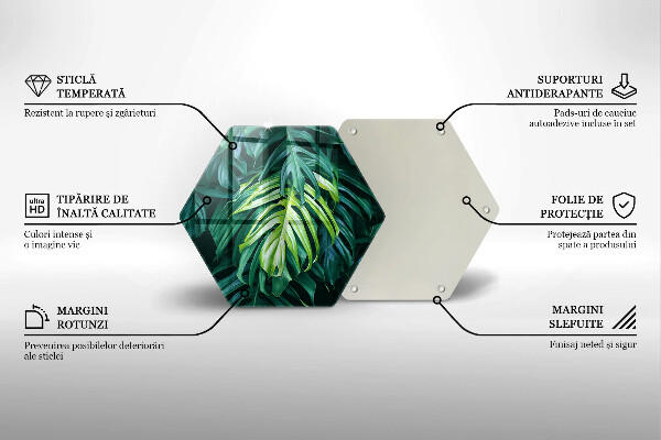 Üveg vágódeszka Vad szörny levelei