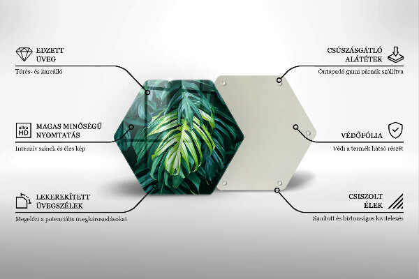 Üveg vágódeszka Vad szörny levelei