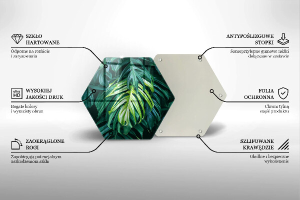 Üveg vágódeszka Vad szörny levelei