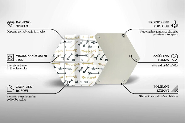 Üveg vágódeszka Boho nyilak minta
