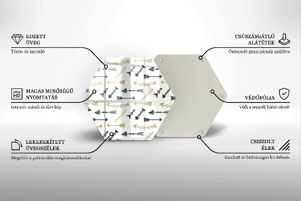 Üveg vágódeszka Boho nyilak minta