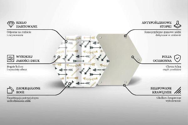 Üveg vágódeszka Boho nyilak minta
