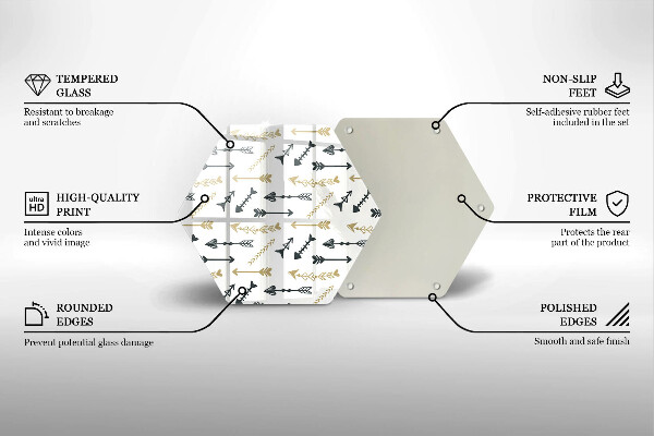 Üveg vágódeszka Boho nyilak minta
