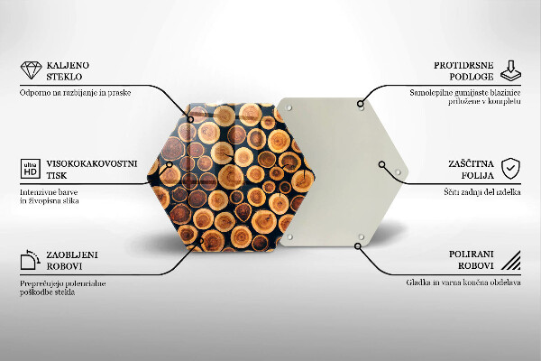 Üveg vágódeszka Fa tuskók