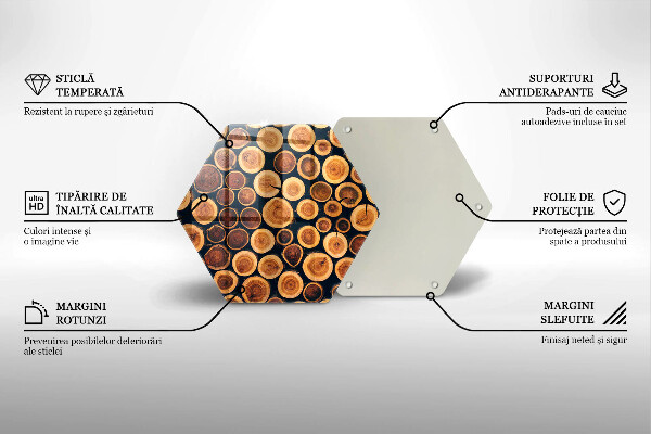 Üveg vágódeszka Fa tuskók