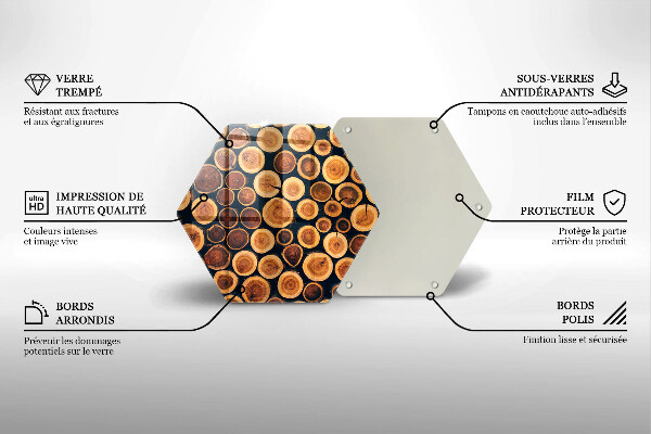 Üveg vágódeszka Fa tuskók