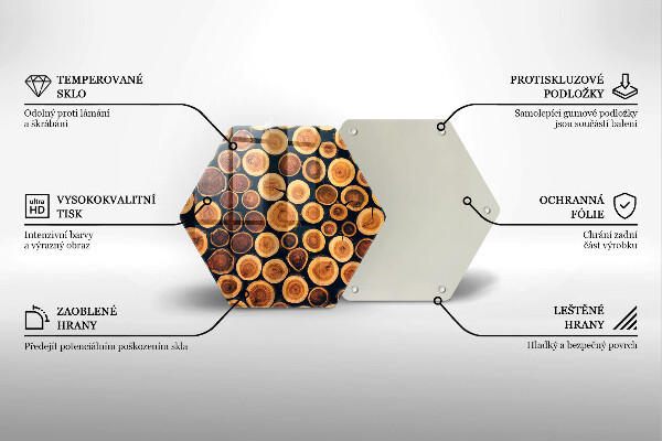 Üveg vágódeszka Fa tuskók