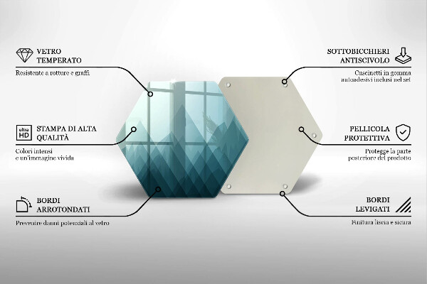 Üveg vágódeszka Absztrakt hegyek