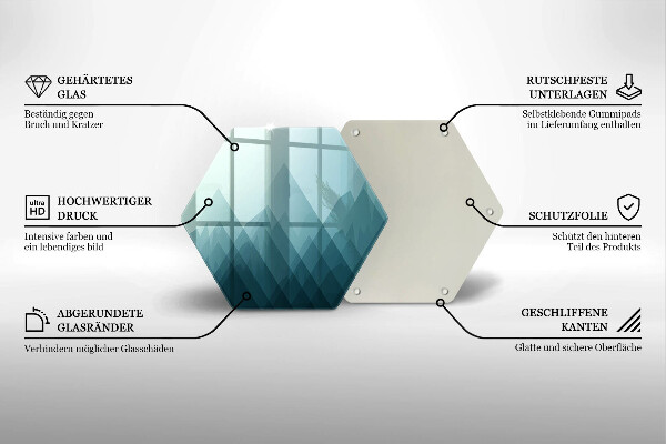 Üveg vágódeszka Absztrakt hegyek