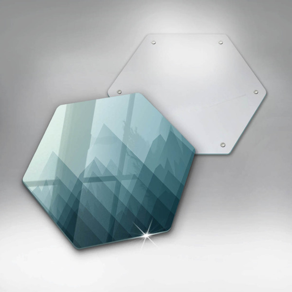 Üveg vágódeszka Absztrakt hegyek