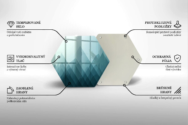 Üveg vágódeszka Absztrakt hegyek